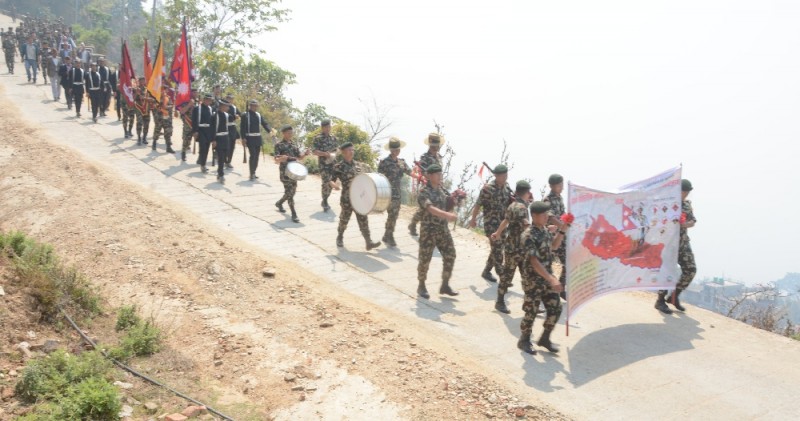 गोरखा–जितगढी पदयात्राका क्रममा सेनाको टोली पाल्पामा